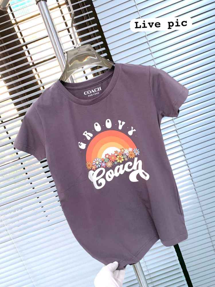 Coach Purple Premium Quality Women T-shirt-2