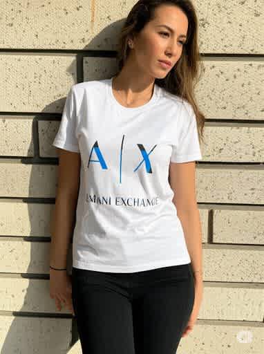 Armani Exchange White Premium Quality Women T-shirt-thumb-0