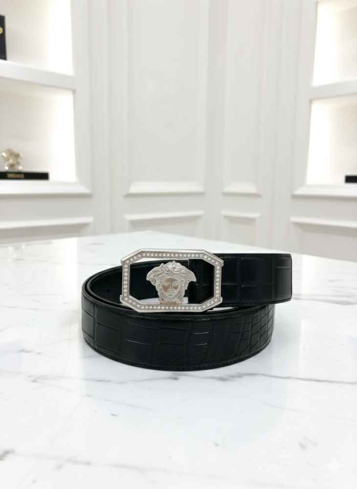 Versace Silver Premium Quality Leather Belt-thumb-0