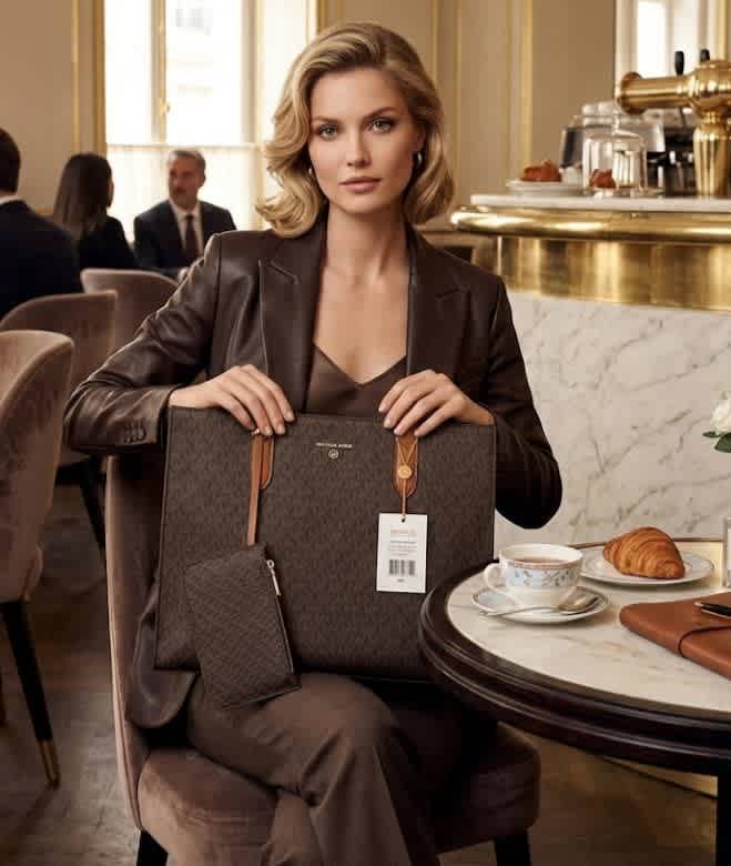 Michael Kors On The Go Series Brown Top Handle Bag-1