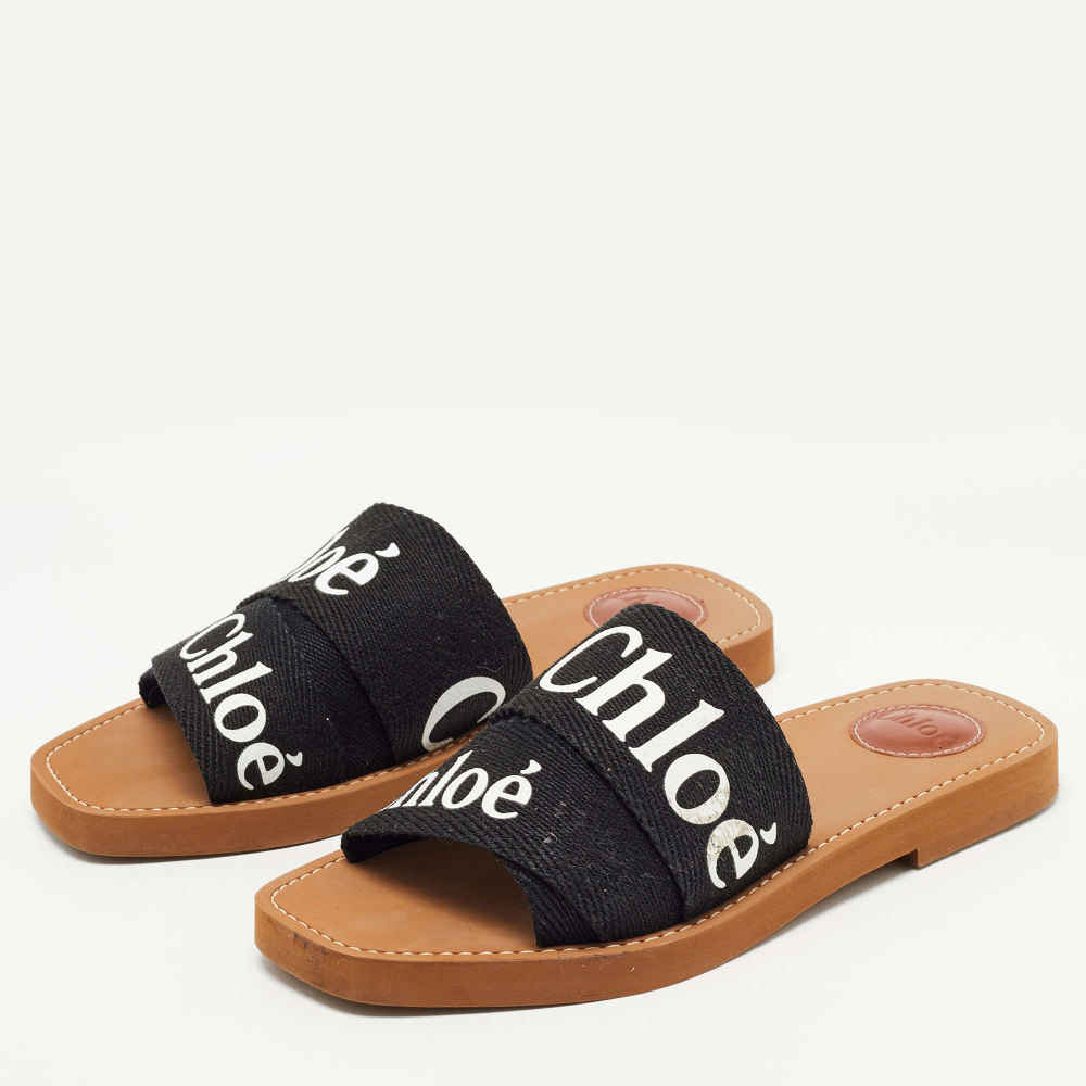 Chloe Black Premium Quality Women's Flat Sandals-3