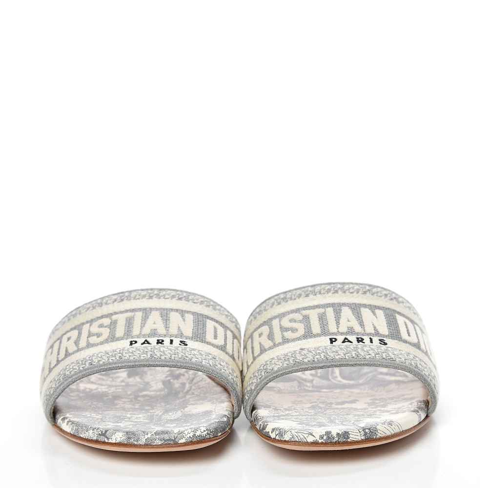 Dior Grey Premium Quality Women's Flat Sandals-1