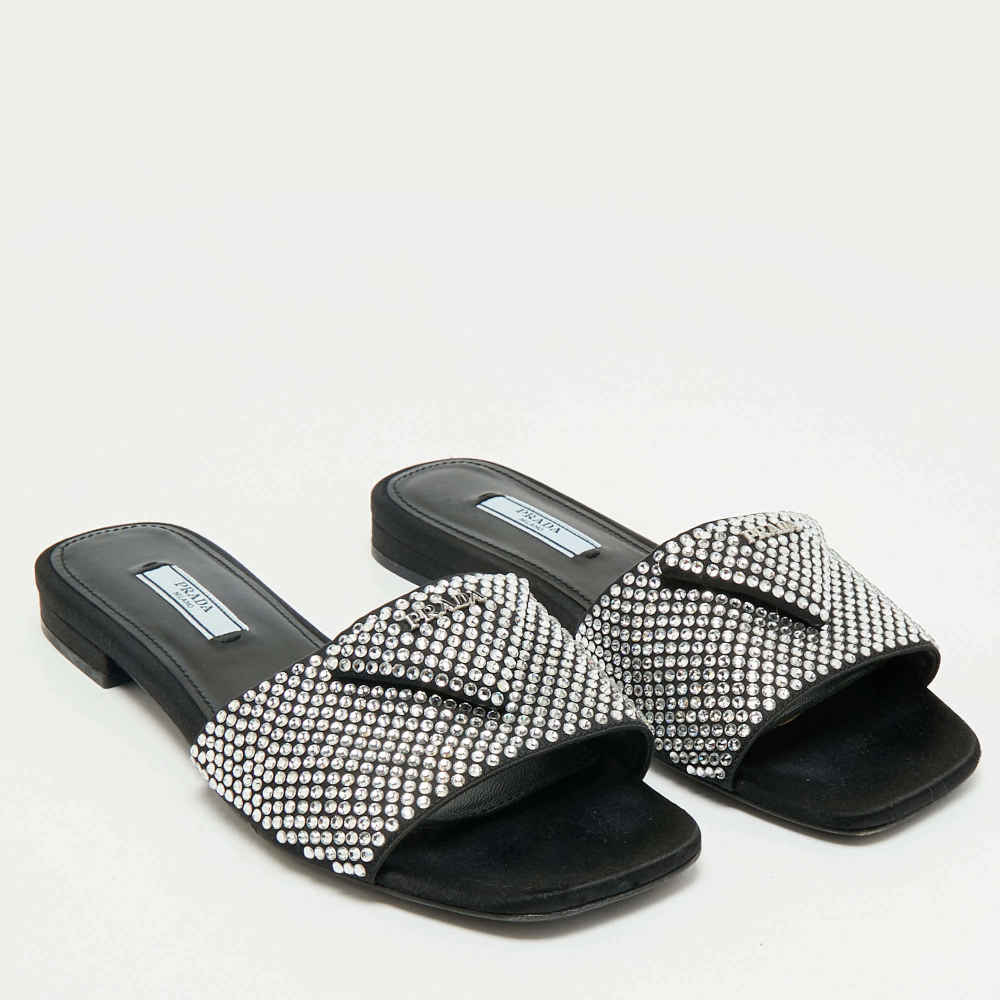 Prada Black & White Premium Quality Women's Flat Sandals-3