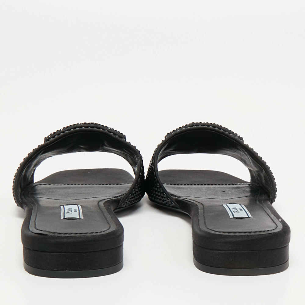 Prada Black Premium Quality Women's Flat Sandals-thumb-3