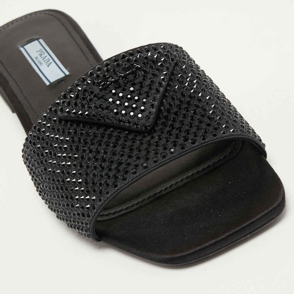 Prada Black Premium Quality Women's Flat Sandals-thumb-5