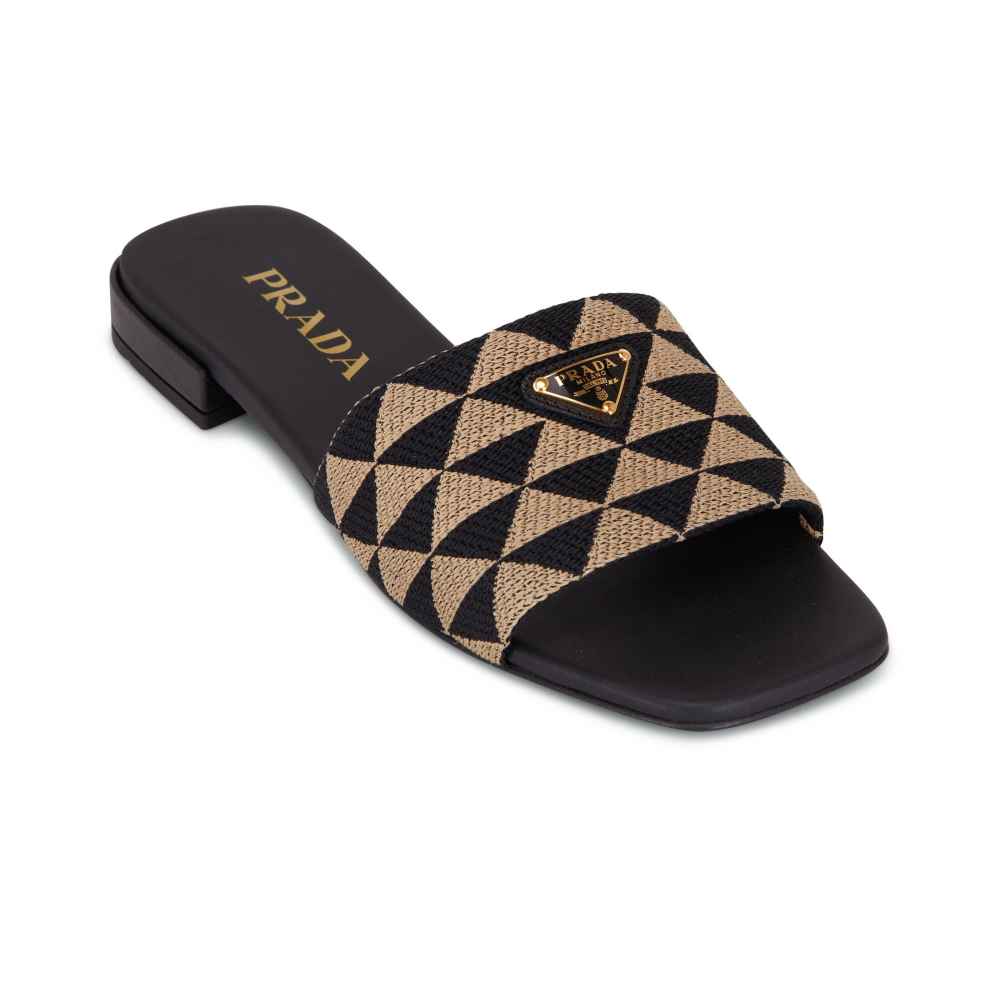 Prada Black Premium Quality Women's Flat Sandals-thumb-0