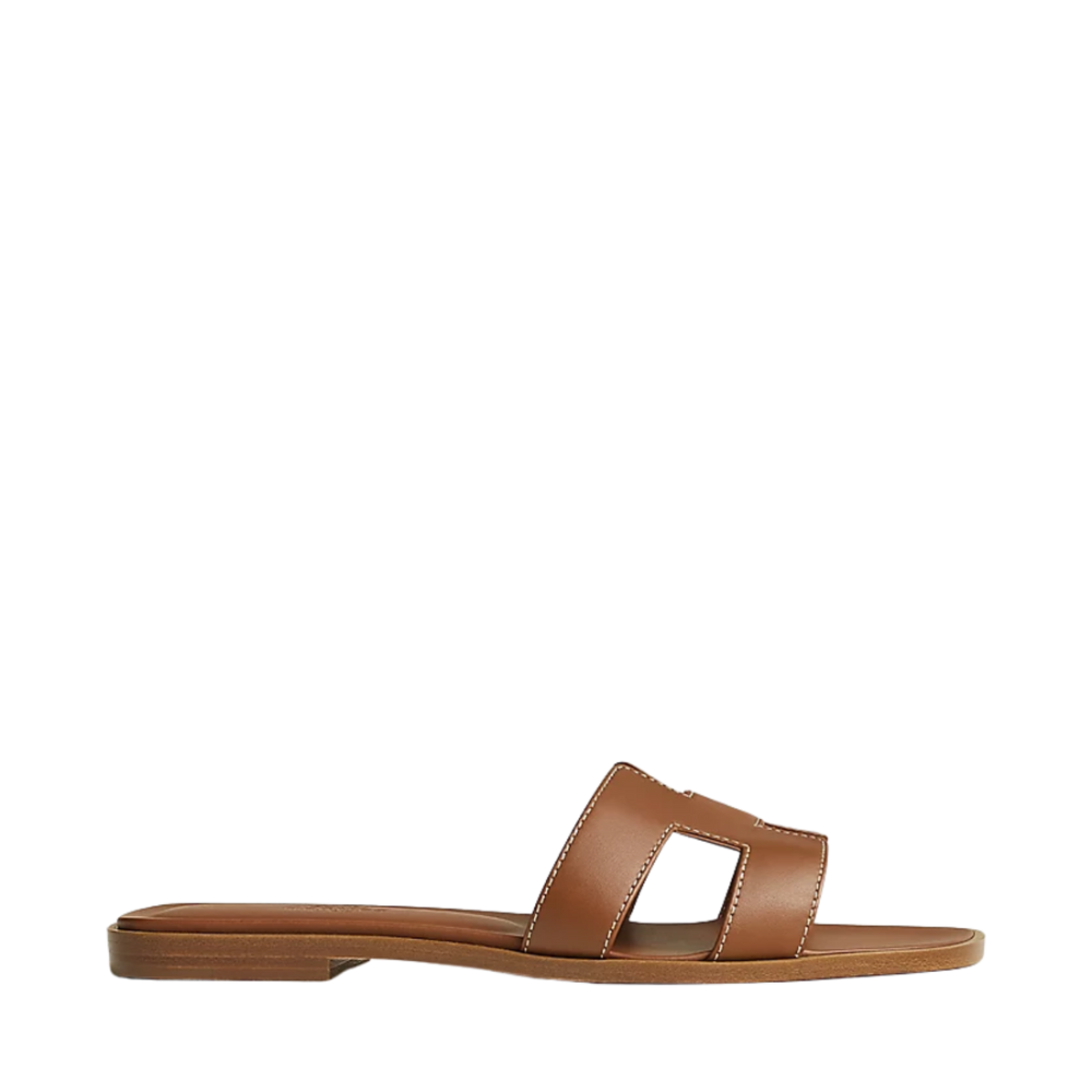 Hermes Brown Premium Quality Women's Flat Sandals-thumb-1