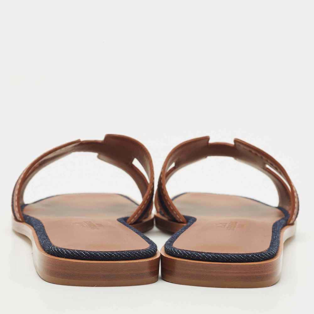 Hermes Brown Premium Quality Women's Flat Sandals-thumb-1