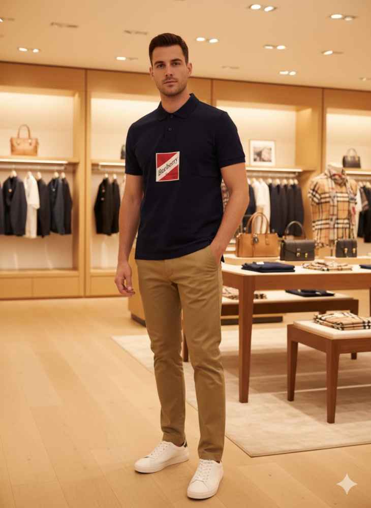 Burberry Black Premium Exclusive Polo T-shirt-thumb-0