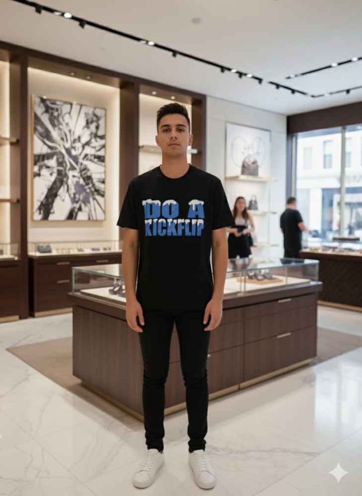 Louis Vuitton Black Embroidery Logo Premium T-shirt-thumb-0