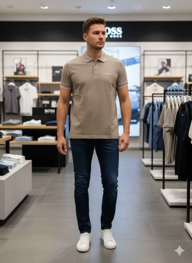 Hugo Boss Brown Premium Quality Tees-thumb-0