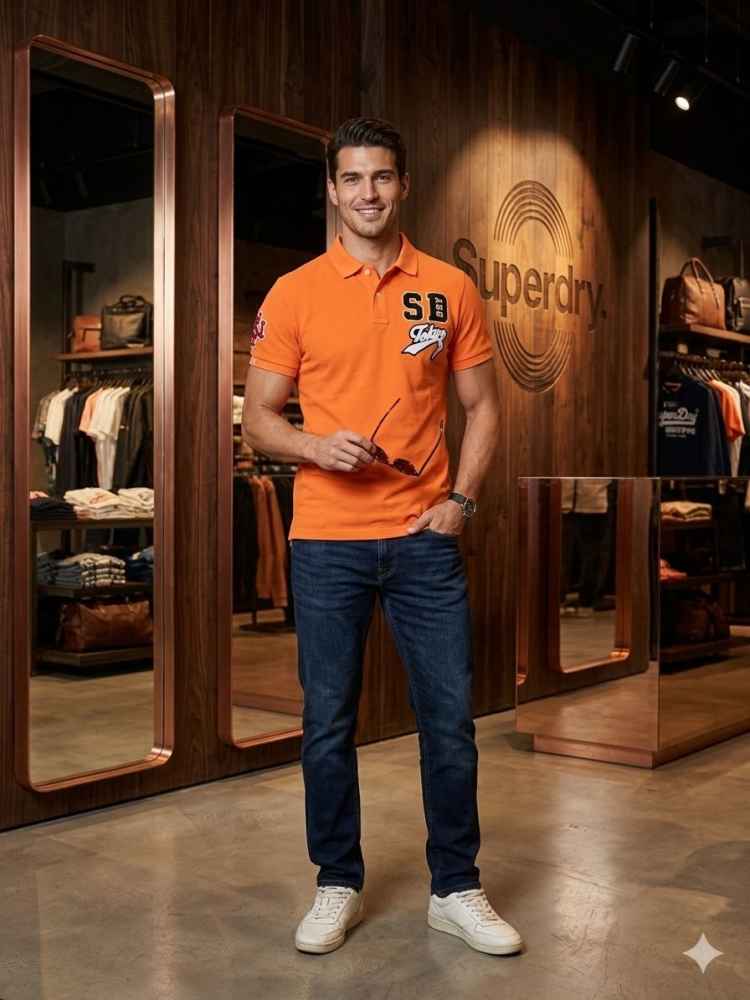 Superdry Orange Premium Quality Tees-thumb-0
