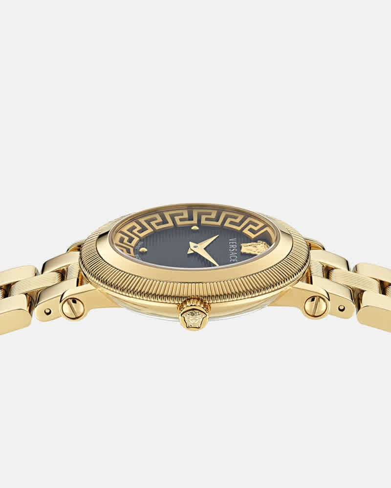 Versace Women Textured Black Dial and Stainless Steel Straps Analogue Watch VE7F00623-2