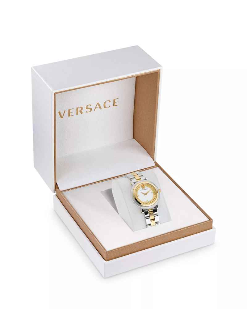 Versace Women Printed Dial and Stainless Steel Straps Analogue Watch VE7F00423-4