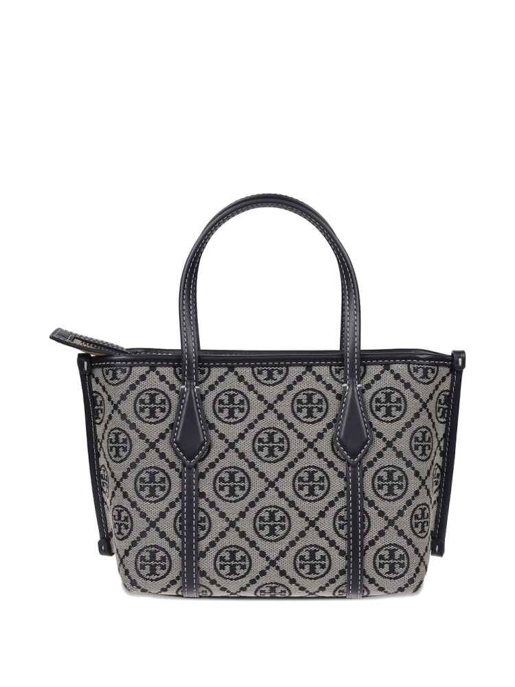 Tory Burch Perry Black Small Embossed Tote Bag-thumb-0