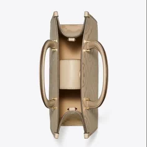 Tory Burch Monogram Beige Small Tote Bag-2