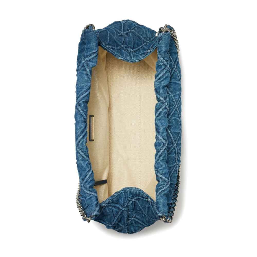 Tory Burch Fleming Blue Denim Satchel Shoulder Bag-4