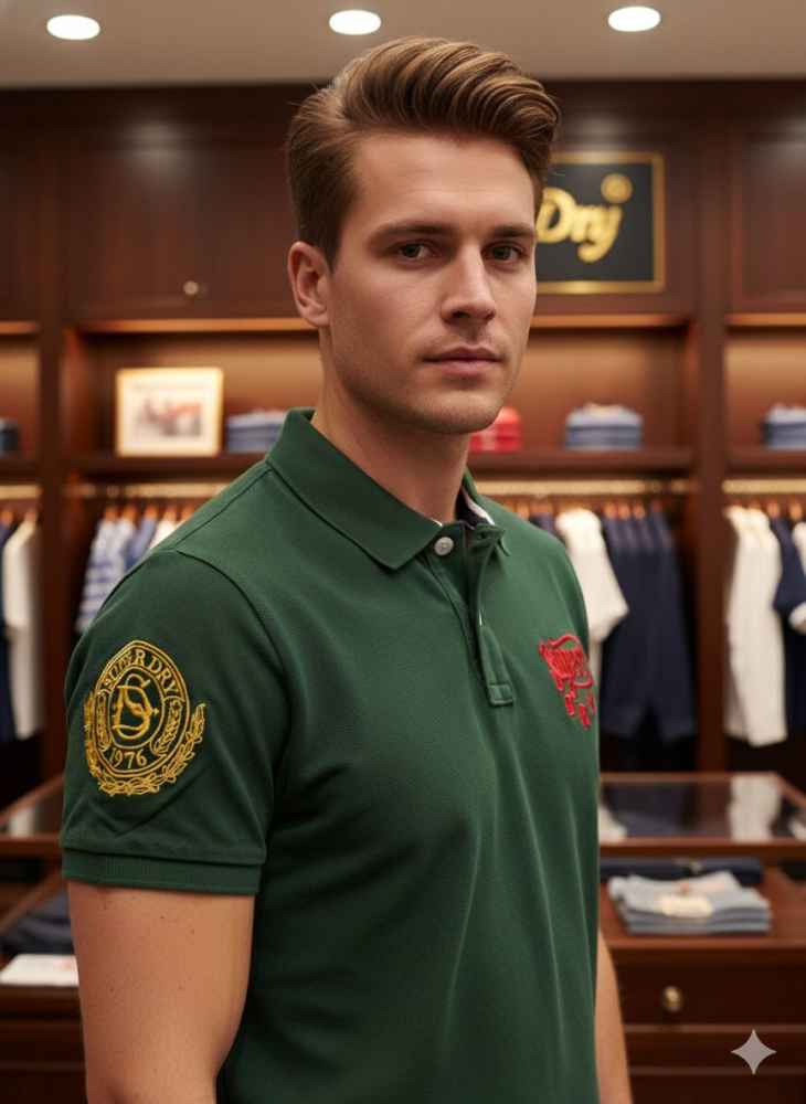 Superdry Dark Green Premium Quality Tees-1