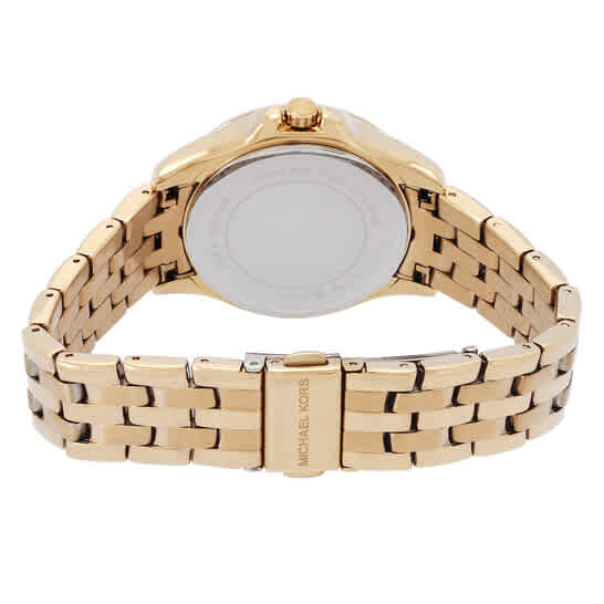 Michael Kors Mini Pilot Pave Quartz Gold Dial Ladies Watch-thumb-2