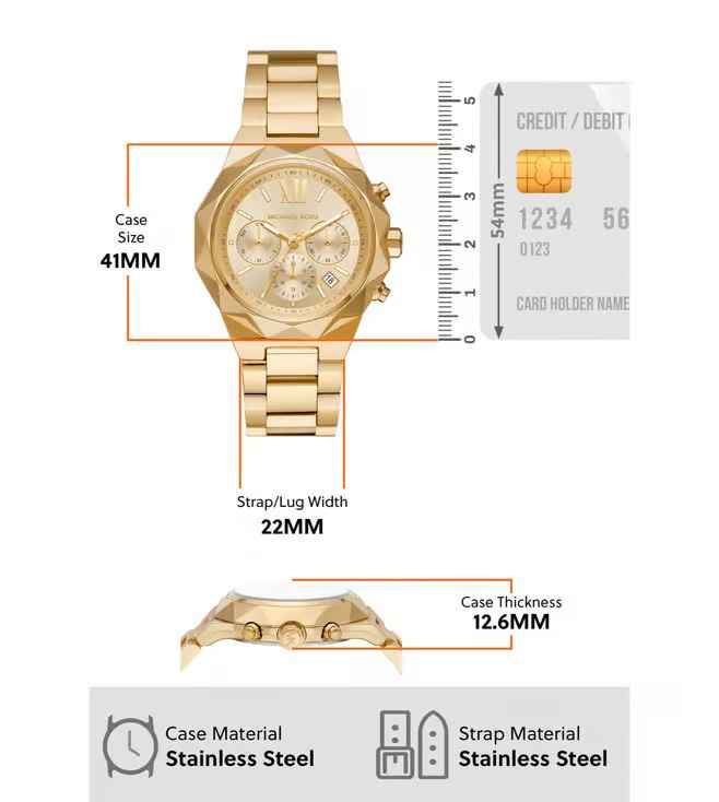 Michael Kors Raquel Chronograph Gold-Tone Stainless Steel Watch-thumb-5