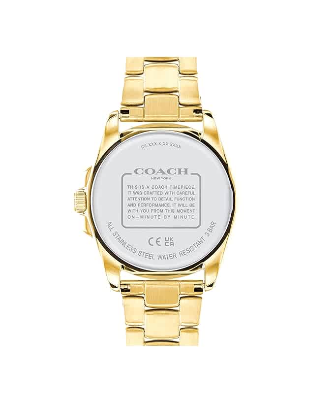 Coach Women's Gold Analog Stainless Steel Strap Watch-thumb-1
