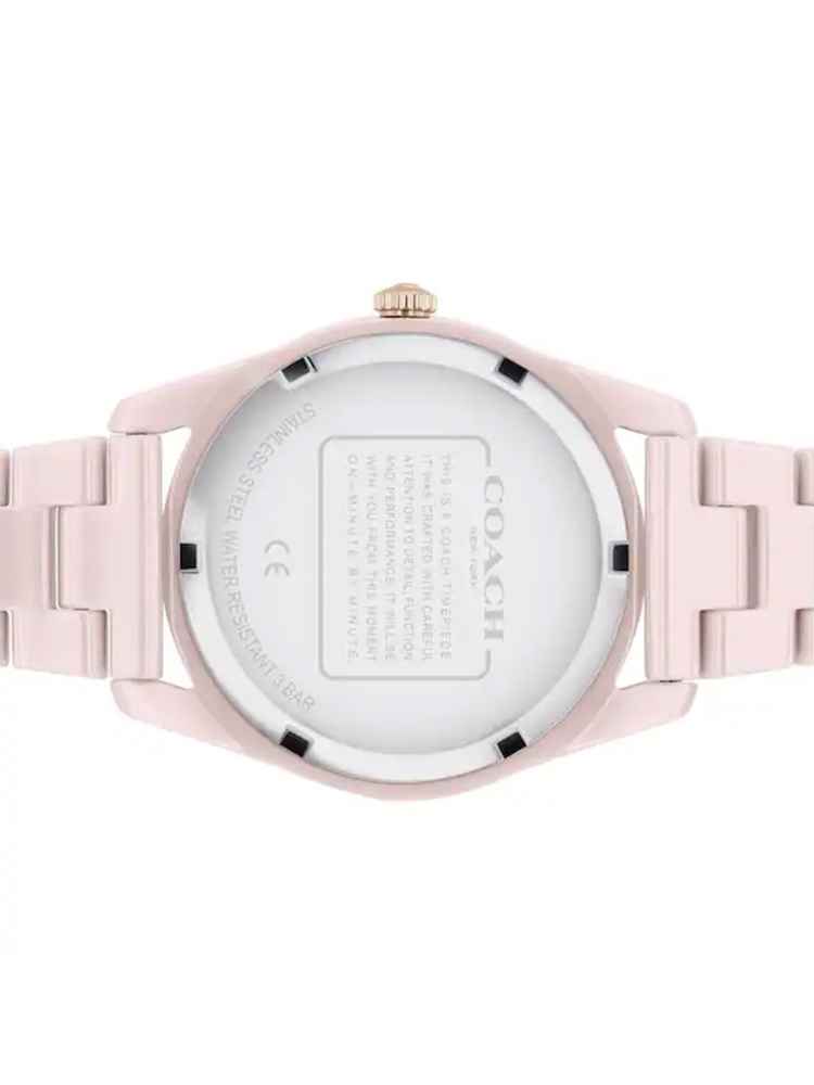 Coach Preston Dial & Stainless Steel Bracelet Style Straps Pink Analogue Watch-thumb-4