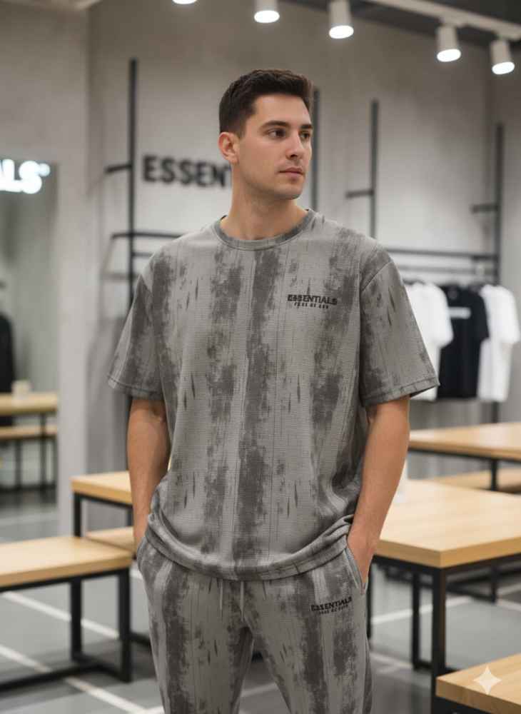 Essential Grey Premium T-shirt & Trackpant Combo-3