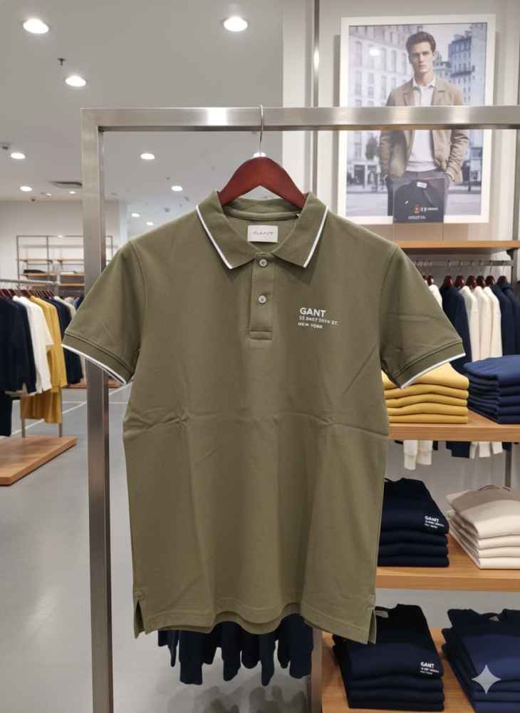 Gant Olive Green Premium Quality T-shirt-4