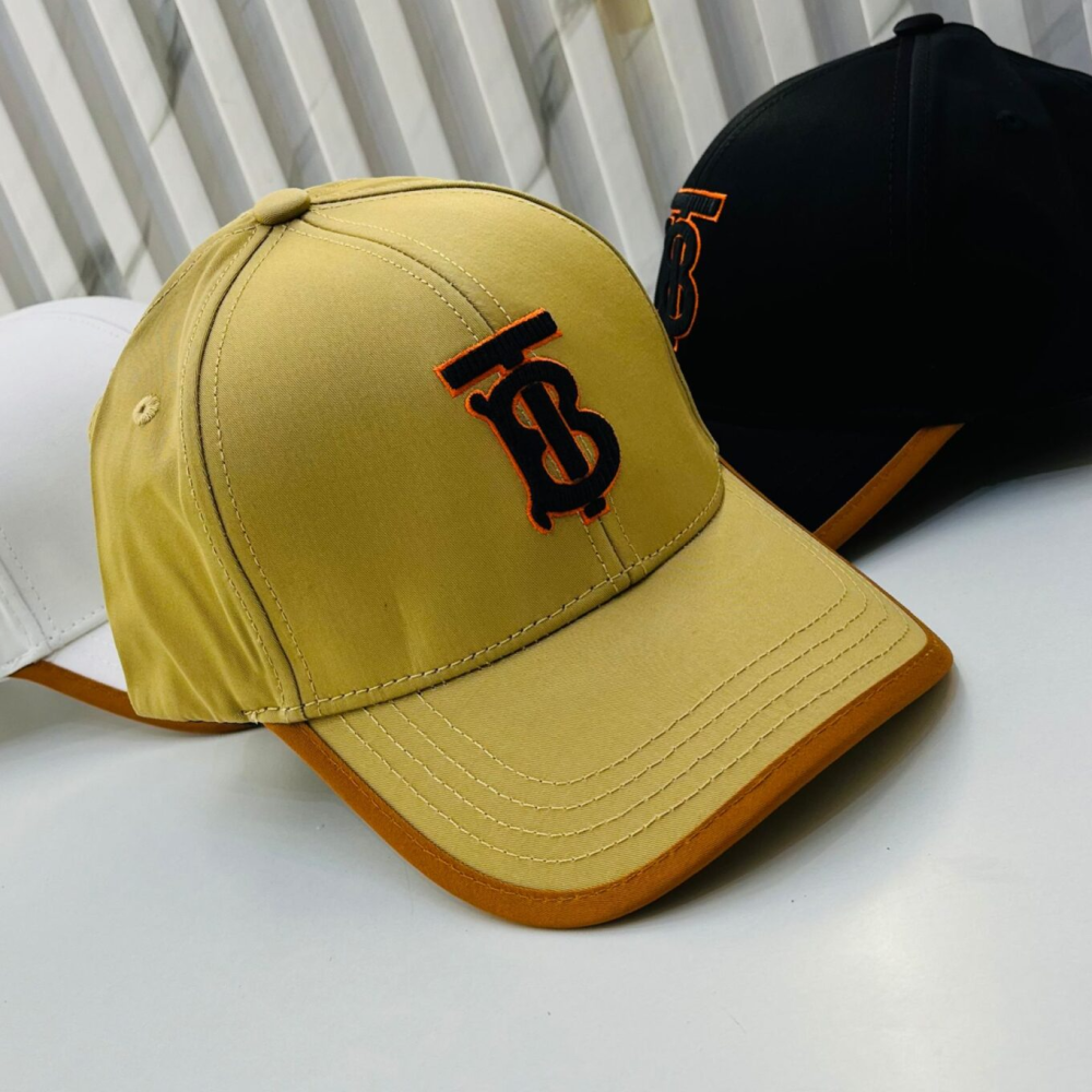 Burberry TB Monogram & Vintage Beige Baseball Caps-thumb-0