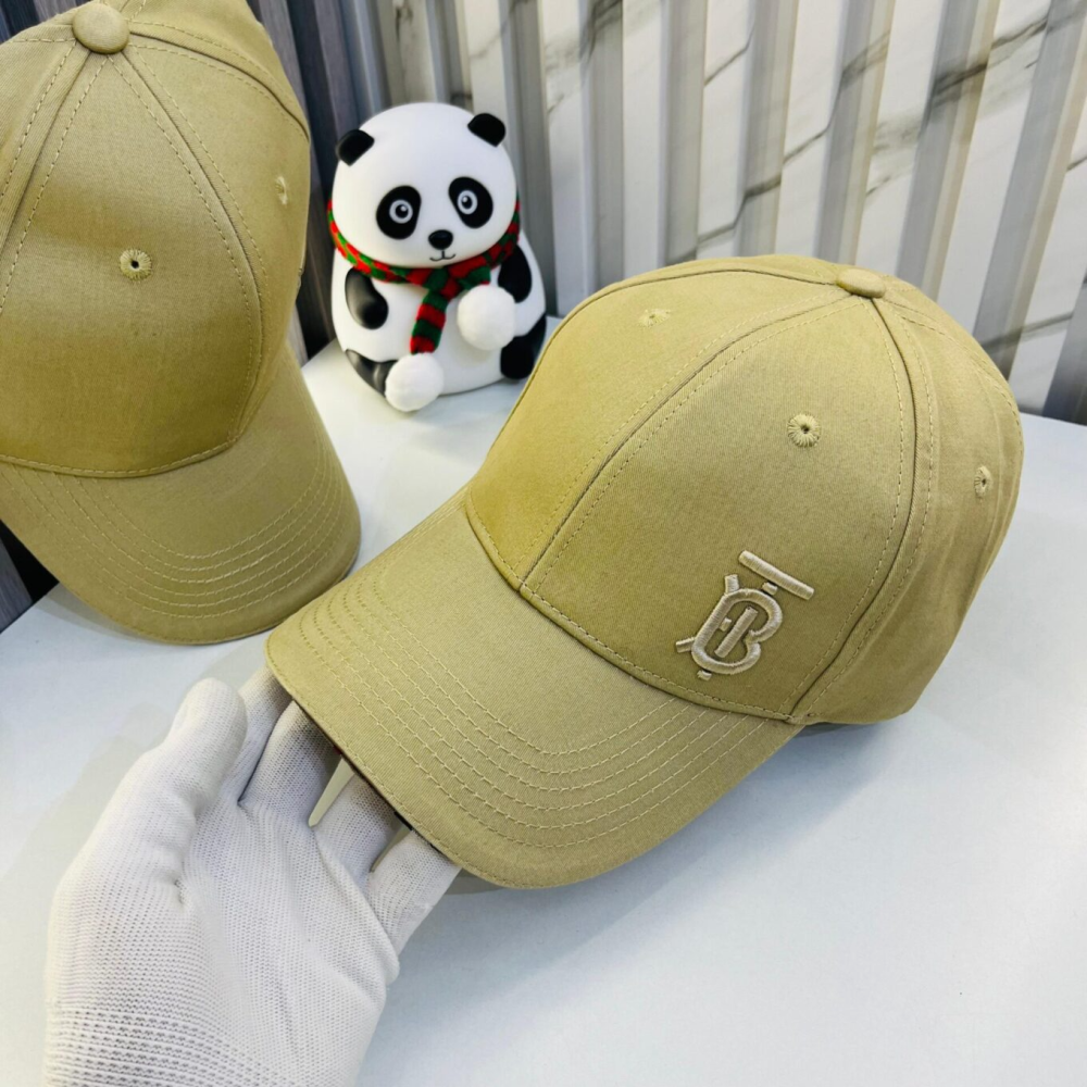 Burberry TB Monogram & Vintage Beige Baseball Caps-thumb-0