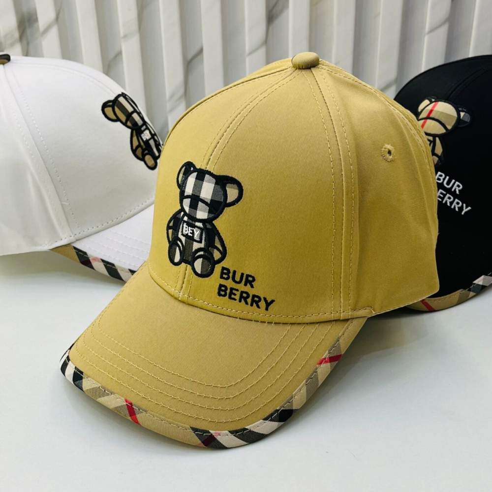 Burberry Thomas Bear Motif & Vintage Check Baseball Caps-thumb-0