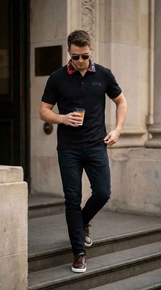 Versace Black Premium Quality T-shirt-thumb-0