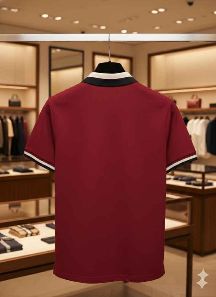 Burberry Red Premium Exclusive Polo T-shirt-3