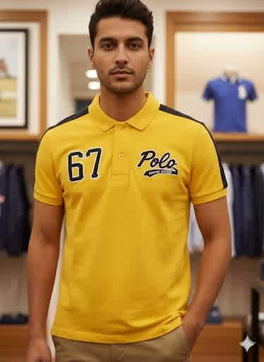 Ralph Lauren Yellow Premium Collar T-shirt-1