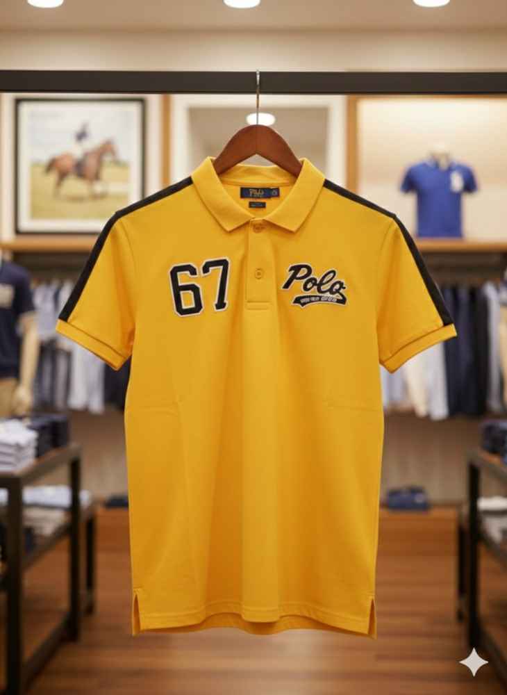 Ralph Lauren Yellow Premium Collar T-shirt-3