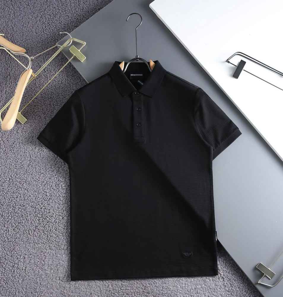 Emporio Armani Black Cotton T-Shirt-thumb-0