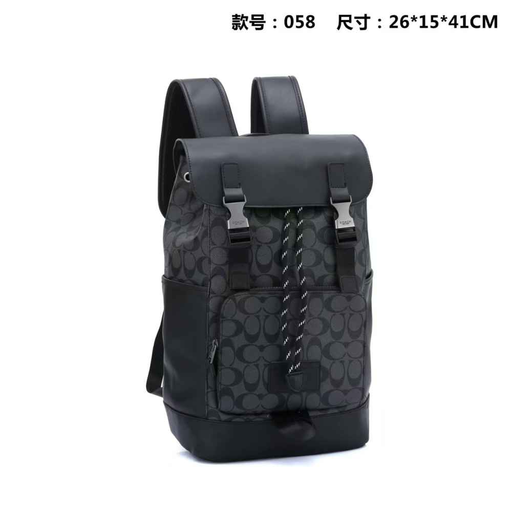 Coach Rivingtone Black Leather Backpack-thumb-0