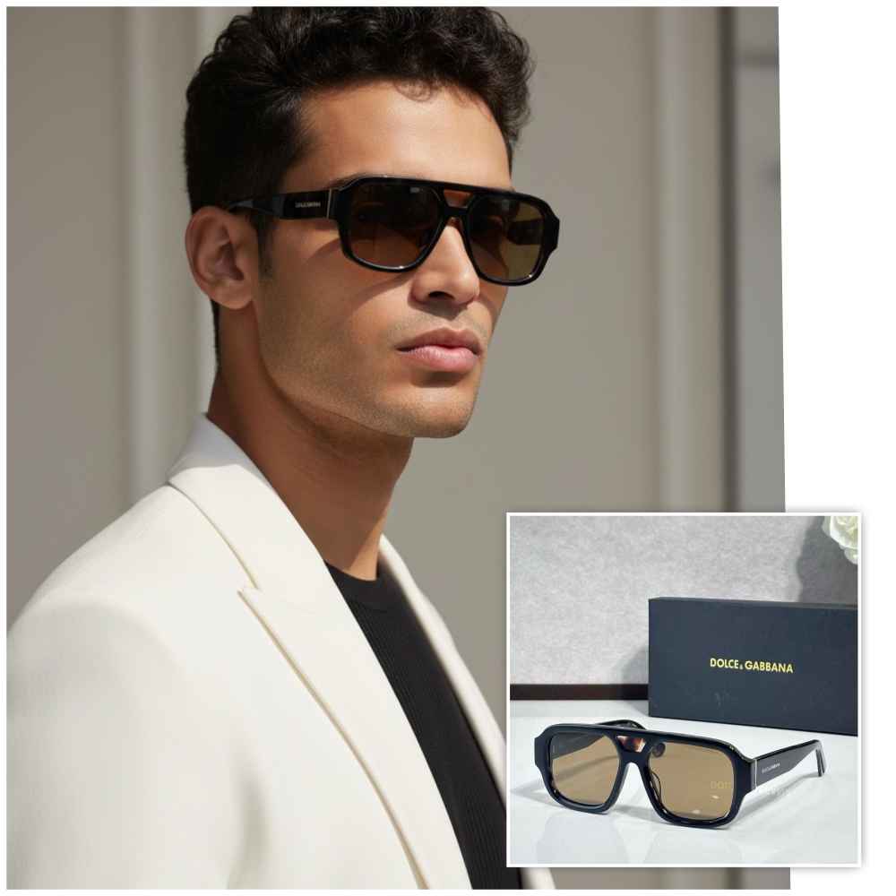Dolce & Gabbana Grey Premium Sunglasses-thumb-1