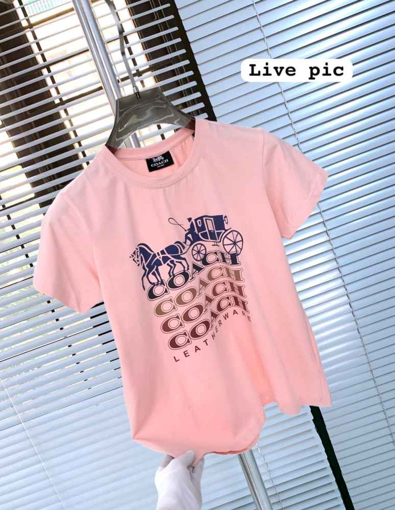 Coach Pink Premium Quality Women T-shirt-2