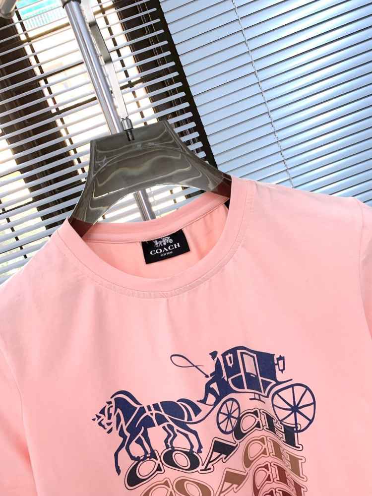 Coach Pink Premium Quality Women T-shirt-3