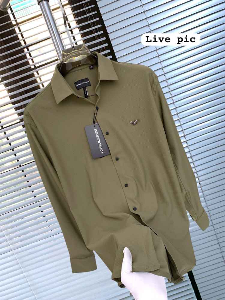 Emporio Armani Olive Green Premium Quality Shirt-thumb-4