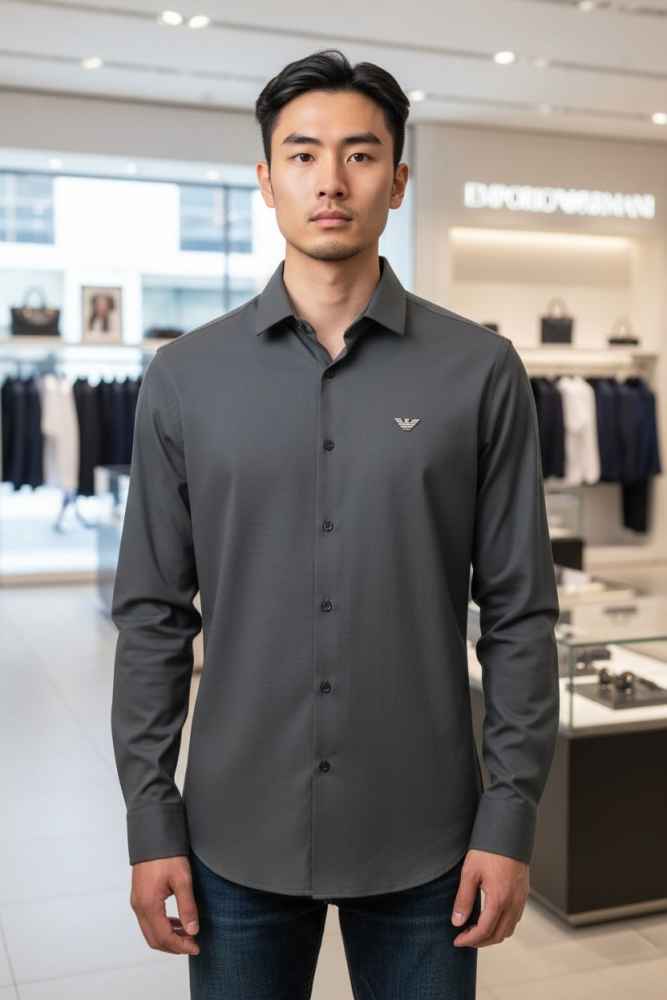 Emporio Armani Grey Premium Quality Shirt-thumb-0