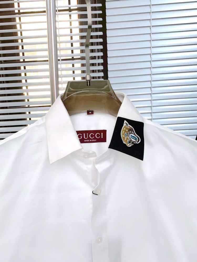 Gucci White Premium Quality Cotton Shirt-thumb-2