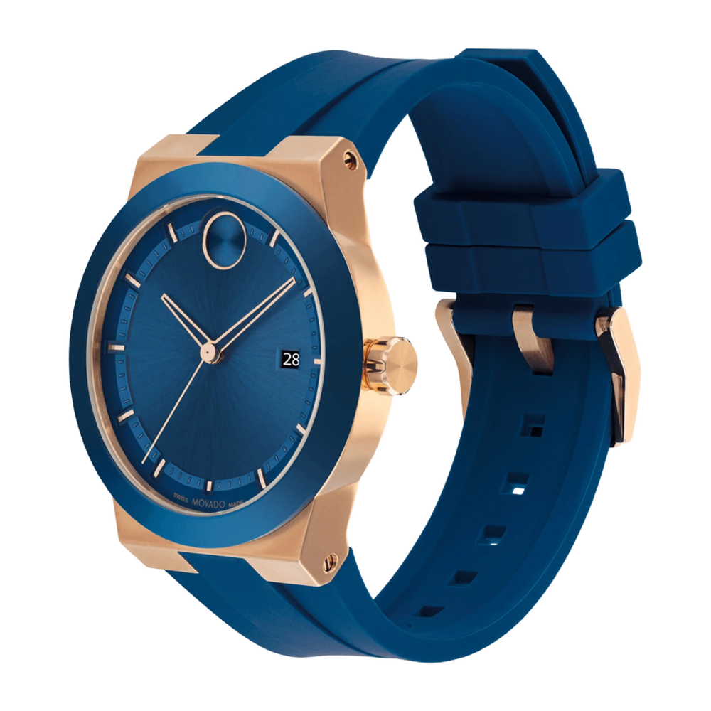 Movado BOLD Fusion Navy Blue Silicone Strap Watch 3601140-thumb-2