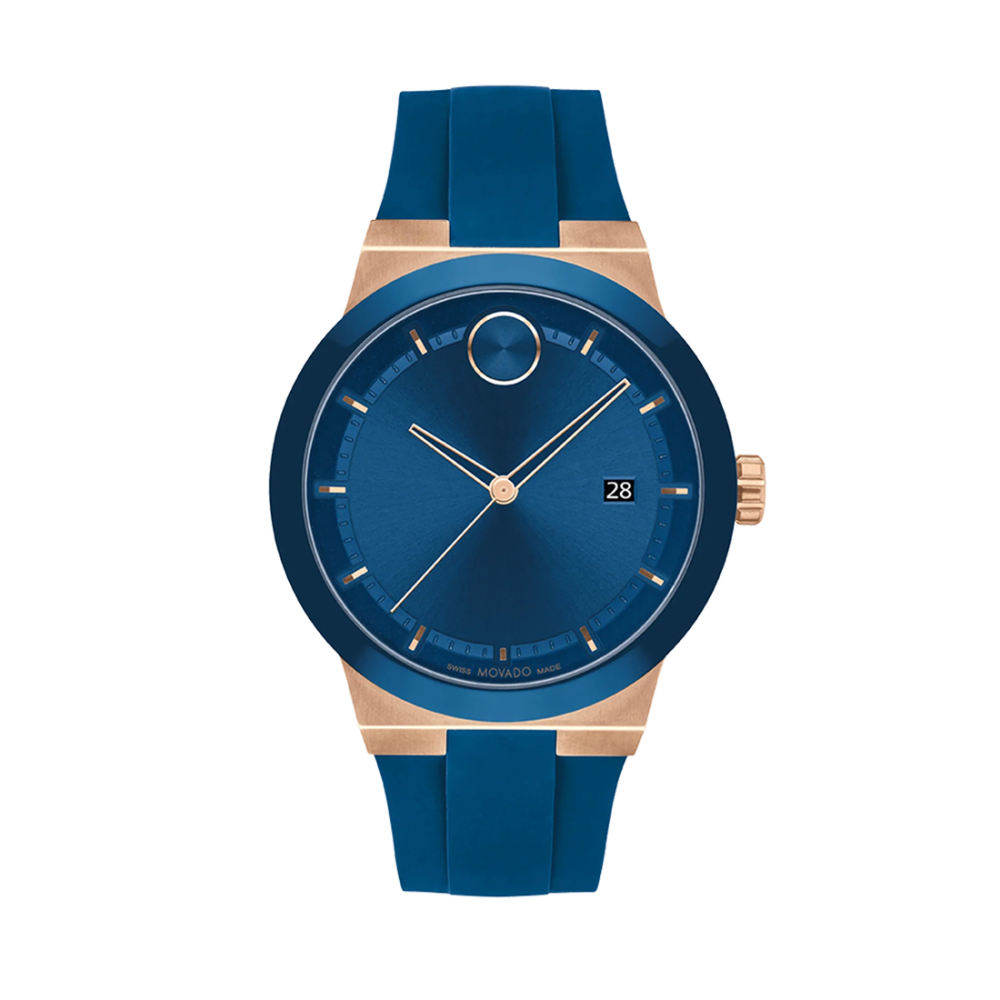 Movado BOLD Fusion Navy Blue Silicone Strap Watch 3601140-thumb-0