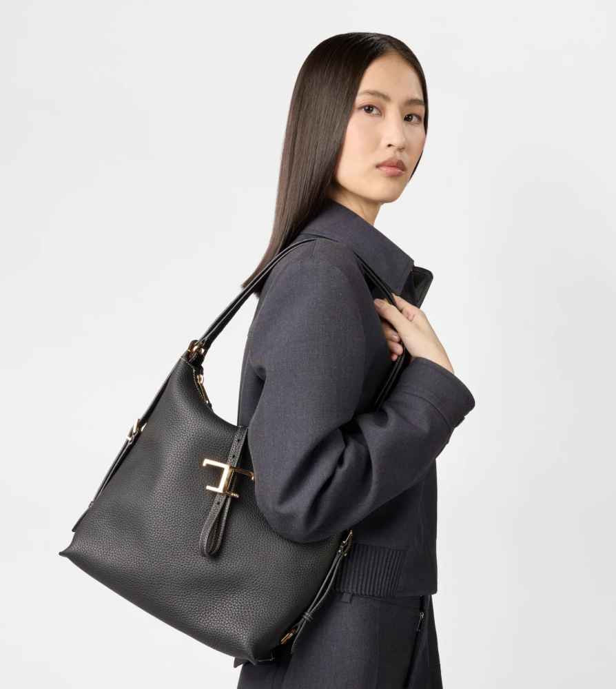 Tod's Timeless Black Leather Shoulder Bag-2