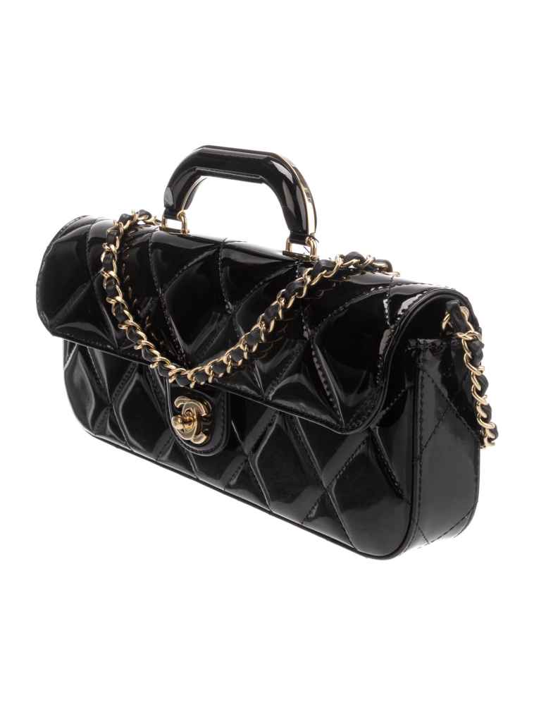 Chanel Silhouette Black East West Jumbo Top HandBag-1