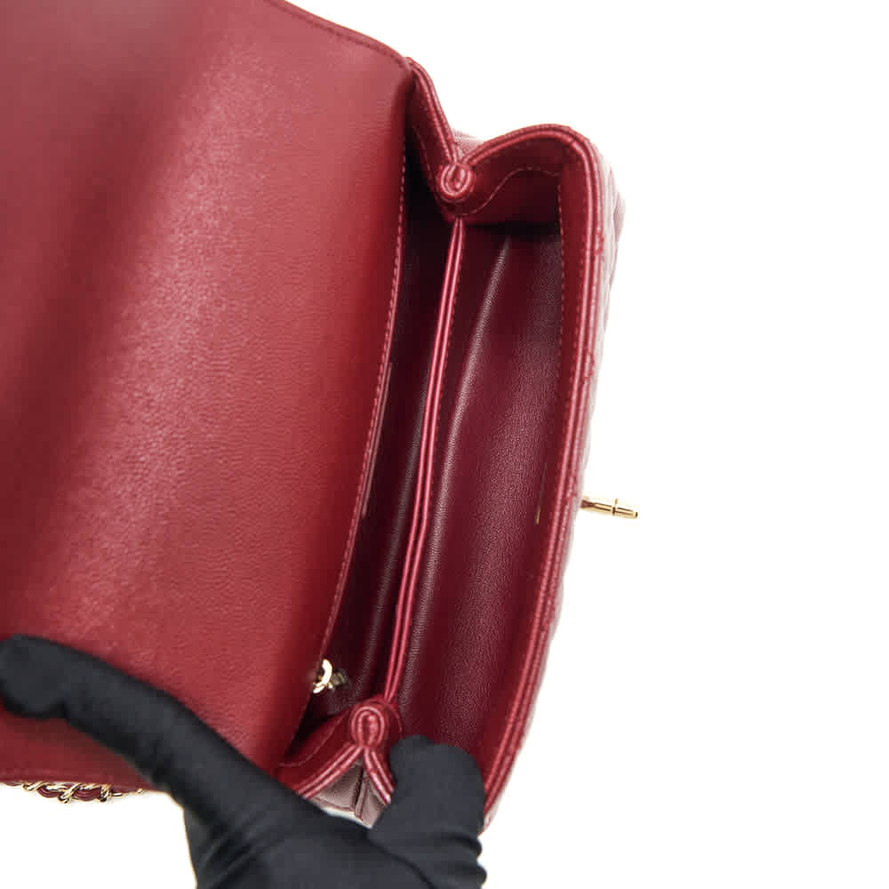 Chanel Coco Classic Wine Top Handle Suede Sling Bag-thumb-9