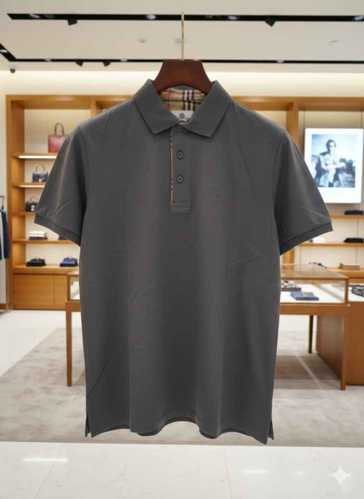 Burberry Grey Premium Exclusive Polo T-shirt-2