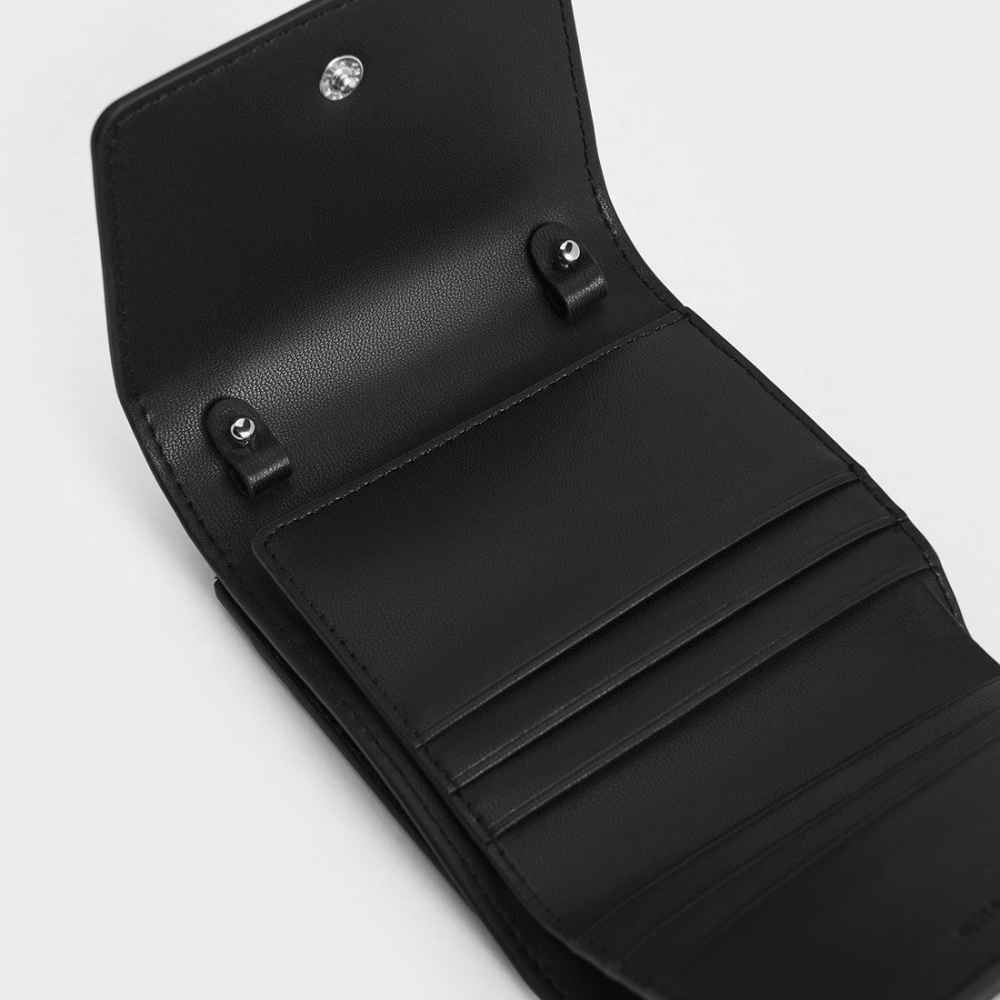 Charles & Keith Irie Black Wallet Cum Nano Sling Bag-thumb-5